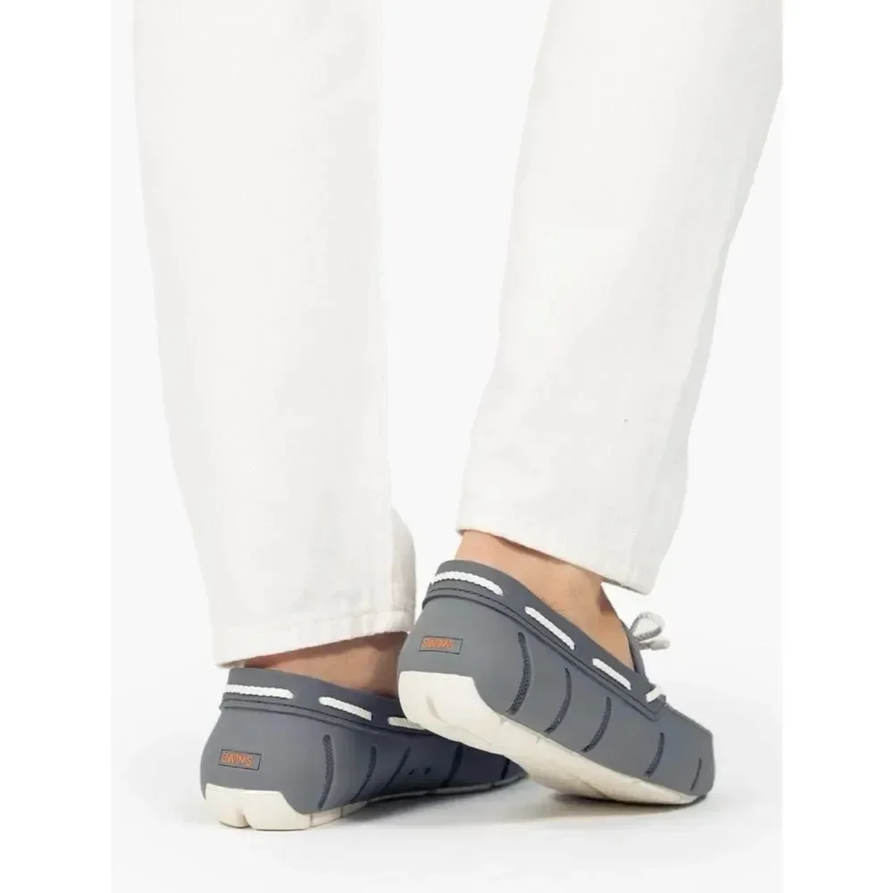 SWIMS Men's Grey Braided Lace Lux Washable Boat Loafers Size 11